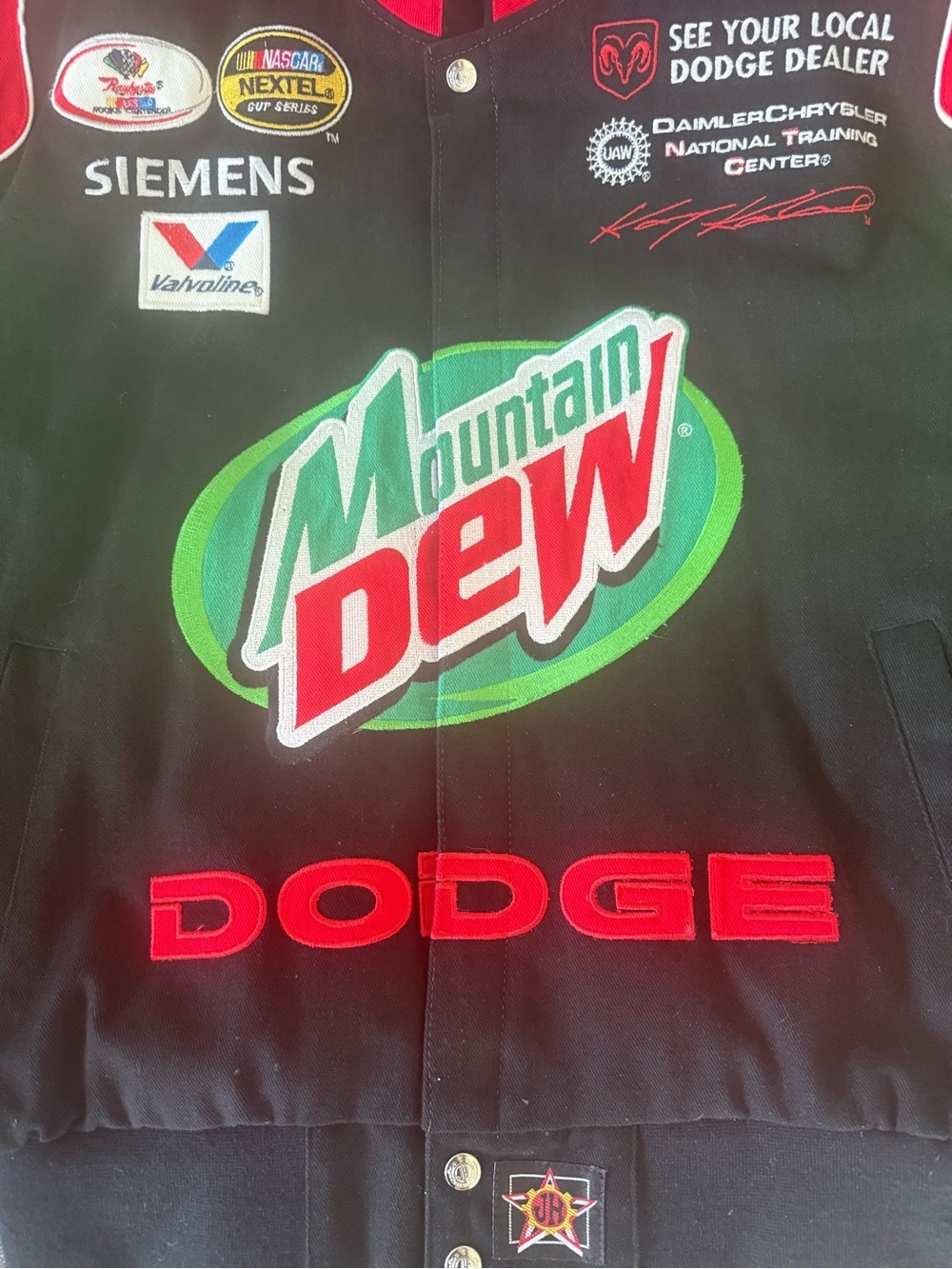 Vintage Kasey Kahne #9 JH Design Mountain Dew Dodge NASCAR Jacket L - Picture 9 of 11